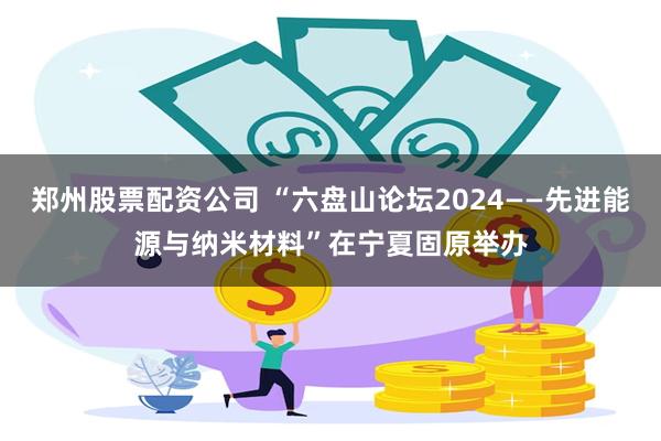 郑州股票配资公司 “六盘山论坛2024——先进能源与纳米材料”在宁夏固原举办